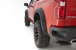 Fender Flares, Pocket Style, Front, Rear, Black, Thermoplastic, GMC, Sierra 1500, Set of 4