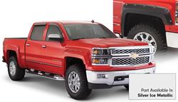 Fender Flares, Pocket Style, Front, Rear, Silver Ice Metallic, Thermoplastic, Chevy, Silverado 1500, Set of 4