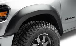 Fender Flares, Extend-A-Fender Flares, Front, Dura-Flex Thermoplastic, Black, 2.600 in. Flare Width, Ram, Pair