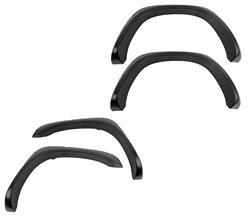 Fender Flares, Forge Style, Front and Rear, Textured Black, Dura-Flex Thermoplastic, Dodge, Set of 4