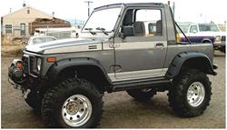 Fender Flares, Pocket Style, Rear, Black, Dura-Flex Thermoplastic, Suzuki, Pair