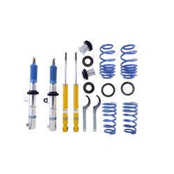 Coilover Kits, B14 Performance, 0.0 - 0.4 in. Lowered Front, 0.0 - 0.8 in. Lowered Rear, Zinc Plated Shocks, Blue Powdercoat Springs, Audi, Volkswagen
