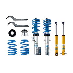 Coilover Kit, B16, Lowered, Front/Rear, Monotube, Steel, Zinc Plated/Yellow Painted, Blue Powedercoated Springs, Ford, Kit