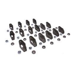 Rocker Arms, High Energy, Non-roller, Steel, Black Nitride, 7/16 in. Stud Mount, 1.7 Ratio, Long Slot Style, Chevrolet, Big Block, Set of 16