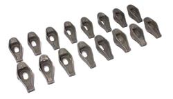 Rocker Arms, Rail-Type Mount, Stamped Steel, 1.6 Ratio, Fits 3/8 in. Stud, Ford, Set of 16