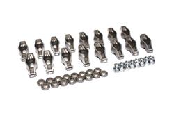 Rocker Arms, Stud Mount, Roller Tip, Steel, 1.6 Ratio, Fits 3/8 in. Stud, AMC, Ford, Oldsmobile, Set of 16