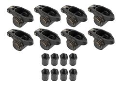 Rocker Arms, 7/16 in.Stud Mount, Full Roller, Chromoly Steel, 1.6 Ratio, Chevy, Small Block, Set of 8