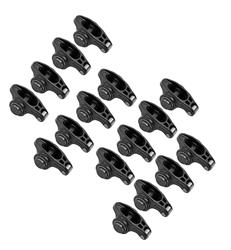 Rocker Arms, Stud Mount, Full Roller, Steel, 1.6 Ratio, Fits 3/8 in. Stud, Ford, Small Block, Set of 16