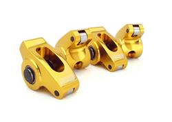 Rocker Arms, Ultra Gold, Aluminum, 7/16 in. Stud Mount, Full Roller, 1.5 Ratio, Pontiac, Set of 16