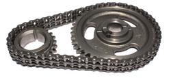 Timing Chain and Gear Set, Magnum Double Roller, Steel Sprockets, Ford, 302/351, 5.0/5.8L, For use with 2-Piece Fuel Pump Eccentric, Set