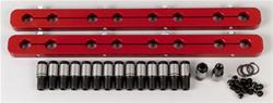 Rocker Arm Stud Girdle, Aluminum, Red, 3/8 in.-24 Thread, Chevy, Small Block, Kit