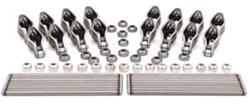 Rocker Arms, Stud Mount, Roller Tip, Chromoly Steel, Natural, Fits 3/8 in. Stud, Ford, Small Block, Kit