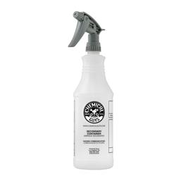 Spray Bottle, Chemical-Resistant Heavy-Duty, Plastic, Clear, 32 oz., Each
