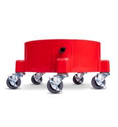 Bucket Dolly With Wheels, Up To 11 in. Diameter, Red, Each