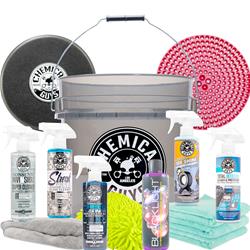 Detailing Kit, Black Car Detailing Kit, Wash, Bucket, Dirt Trap, Mitt, Towels, Lid, Cleaners, Protectants, Tire Shine, Kit