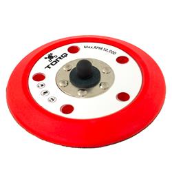 Polishing Pad Backing Plate, TORQ R5 Dual Action Red, Hook/Loop Style, Plastic, Red, 5.00 in. Diameter, Each