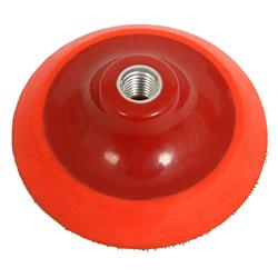 Polishing Pad Backing Plate, TORQ R5 Rotary Red, Hook/Loop Style, Plastic, Red, 5.00 in. Diameter, Each