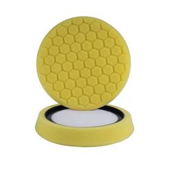 Buffing, Polishing & Applicator Pads, Hex-Logic Self-Centered Cutting and Polishing Pads, Foam, Yellow, 7.50 in. Diameter, Heavy Cutting, Each