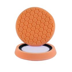 Buffing, Polishing & Applicator Pads, Hex-Logic Self-Centered Cutting and Polishing Pads, Foam, Orange, 7.50 in. Diameter, Medium-heavy Cutting, Each