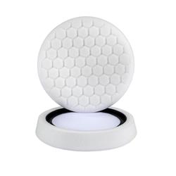 Buffing, Polishing & Applicator Pads, Hex-Logic Self-Centered Cutting and Polishing Pads, Foam, White, 7.50 in. Diameter, Medium-light Polishing, Each