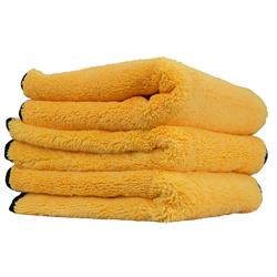 Drying Towels, Professional Grade Premium Microfiber Towels, Silk Edges, Gold, 16 in. x 16 in., Set of 3