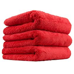 Drying Towels, Happy Ending, Microfiber, Edgeless Towel, Red, 16 in. x 16 in., Set of 3