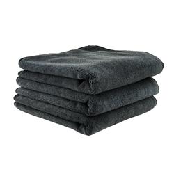 Drying Towels, Workhorse Professional Grade Microfiber Towels, Black, 16 in. x 16 in., Set of 3