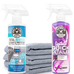 Detailing Kit, Quick Detail Bundle, Microfiber towels, Interior Cleaner, Protectant, Detailer, Kit