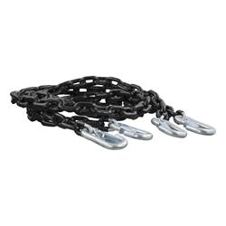 Safety Chain Assembly, 30 Grade, Steel, Black, Latch Hooks Ends, 5,000 lbs. Break Force, 60 in. Length, Pair