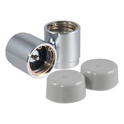 Wheel Bearing Protectors, 1.780 in. Hub Bore Diameter, Steel, Chrome, Dust Covers, Zerk Fitting, Pair