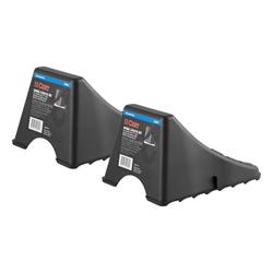 Wheel Chocks, Polymer, Black, 6.00 in. Width, 8.00 in. Length, 4.50 in. Height, Pair