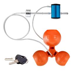 Receiver Hitch and Coupler Locks, Universal Tri-Ball Trailer Coupler Lock, Fits 1 7/8 in., 2.0 in., 2 5/16 in. Ball, Kit