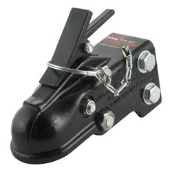 Trailer Coupler, Adjustable, Simple Latch, Steel, Black, 2,250 lbs. Tongue Weight, 15,000 lbs. Gross Load