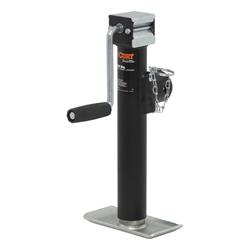 Trailer Jack, Pipe Mount, Weld On, 2,000 lb. Capacity, 10 in. Travel, Steel, Painted, Side Wind, Each