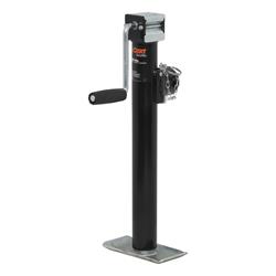Trailer Jack, Pipe Mount, Weld On, 2,000 lb. Capacity, 15 in. Travel, Steel, Painted, Side Wind, Each