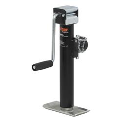 Trailer Jack, Pipe Mount, Weld On, 5,000 lb. Capacity, 10 in. Travel, Steel, Painted, Side Wind, Each