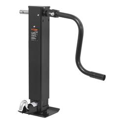 Trailer Jack, Square, Direct Weld, 12,000 lb. Capacity, 12.5 in. Travel, Steel, Painted, Side Wind, Each