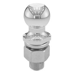 Hitch Ball, Chrome, 2  in. Ball, 1.250 in. Diameter Shank, 2.625 in. Length Shank, 10,000 lbs., Each