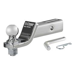 Receiver Hitch Ball Mount, Steel, Chrome, 2 in. Square, 2 in. Drop, .750 in. Rise, 8.25 in. Length, Each