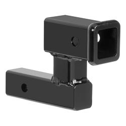 Receiver Hitch Adapter, Steel, Black, 2 in. Receiver Size, 4.25 in. Raised Height, 5.25 in. Length, Each