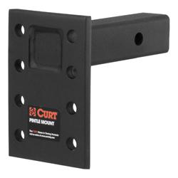 Pintle Mount, 10,000 lbs. GTW, 3-Position Mounting, 2 in. Square Receiver Mount, Steel, Black Carbide, Each