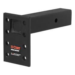 Pintle Mount, 18,000 lbs. GTW, 3-Position Mounting, 2 1/2 in. Square Receiver Mount, Steel, Black Carbide, Eac