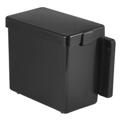 Battery Box, Polyethylene, Black, Trailer Brake Breakaway System, Flat Mounting Flag, Each