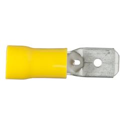 Wiring Connectors, Insulated Quick Connectors, Male Type, Spade Style, 10 To 12-gauge, Yellow, Set of 100