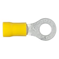 Wiring Connectors, Insulated Ring Terminals, Female, 1/4 in. Stud Ring, 10 To 12-gauge, Yellow, Set of 100