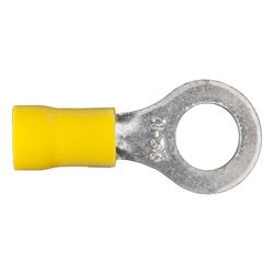 Wiring Connectors, Insulated Ring Terminals, 5/16 in. Stud Ring Style, 10 To 12-gauge, Yellow, Set of 100