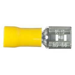 Wiring Connectors, Insulated Quick Connectors, Female Type, Spade Style, 10 To 12-gauge, Yellow, Set of 100