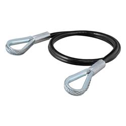 Safety Cable Assembly, Eyelet Ends, 1/4 in. Diameter Steel Cable, Black Vinyl Coating, 3,500 lbs. Break Force, 36 in. Length, Each