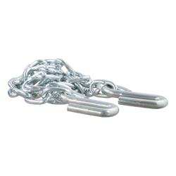 Safety Chain, Steel, Zinc Plated, 2,000 lb. Break Force, 48 in. Length, S-Hook Ends, Each