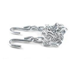 Safety Chain, Steel, Zinc Finish, 2,000 lb. Break Force, 48 in. Length, S-hook Ends, Each